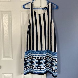 Never Worn Ivory and Blue Shift Dress